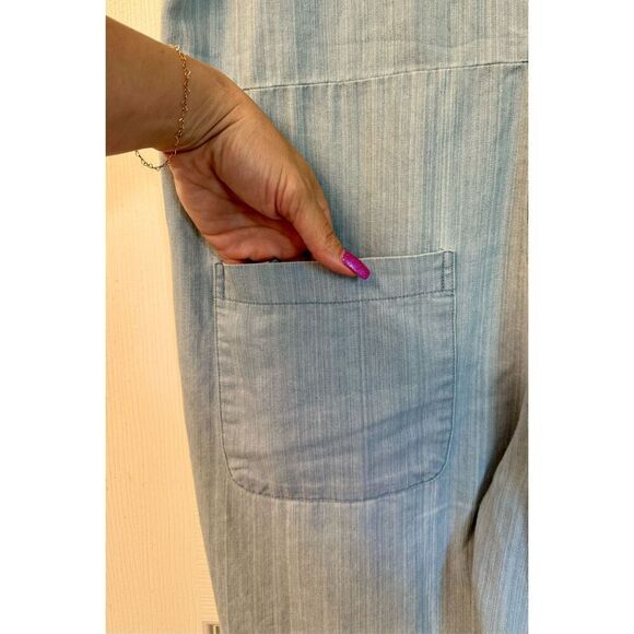 Rylee & Cru Women's Utility Jumpsuit Denim Washed Denim Medium - Picture 6 of 15